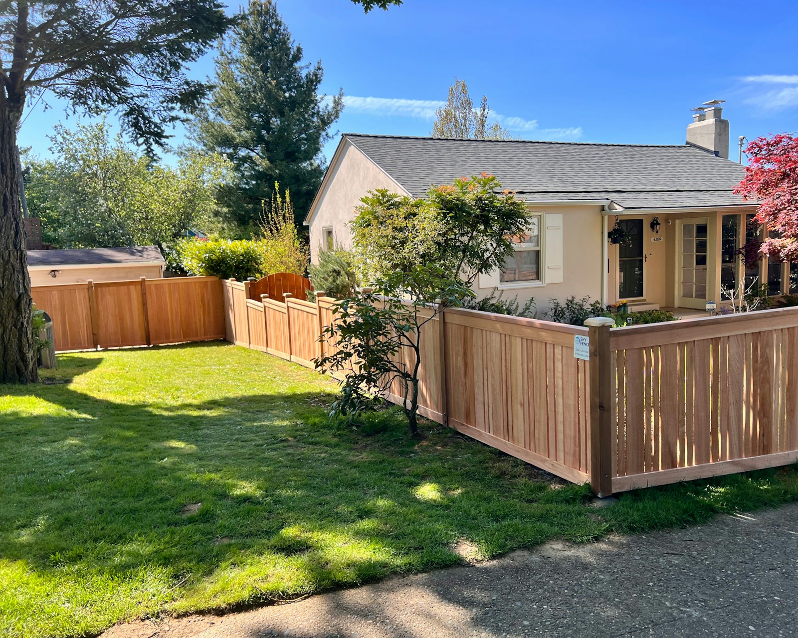 Timber fence in front of a house